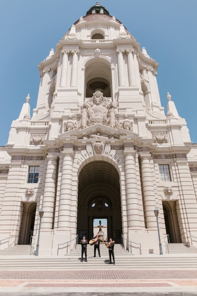 mariachi-band-playing-in-front-of-the-pasadena-city-hall-8639005